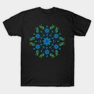 Blue Flower Circle 4 T-Shirt